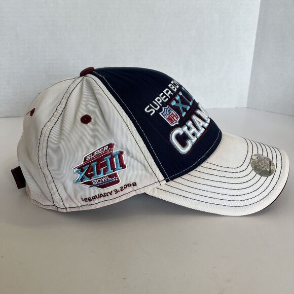 New York Giants Superbowl 42 Championship Adjustable Hat Cap NE Patriots 2008 - Picture 3 of 12